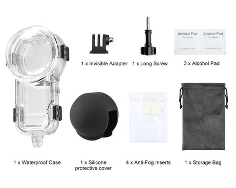 For Insta360 X5 PULUZ 60m Waterproof Sealed Diving Case with Silicone Lens Cover, Diving Case with Silicone Lens Cover
