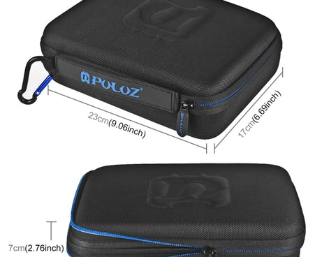 PULUZ Waterproof Carrying and Travel Case for for GoPro, Insta360, DJI and Other Action Cameras Accessories, Medium Size: 23cm x 17cm x 7cm, US Stock Black, UK Stock Black, For GoPro, Size: 23cm x 17cm x 7cm