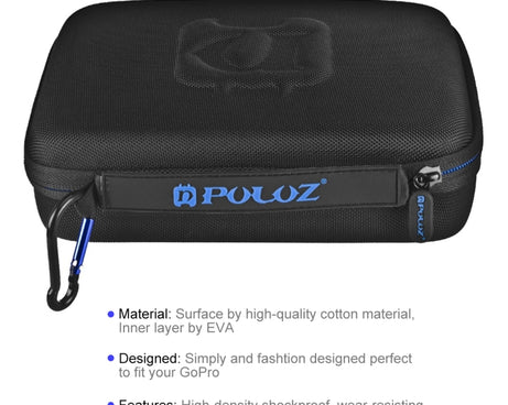 PULUZ Waterproof Carrying and Travel Case for for GoPro, Insta360, DJI and Other Action Cameras Accessories, Medium Size: 23cm x 17cm x 7cm, US Stock Black, UK Stock Black, For GoPro, Size: 23cm x 17cm x 7cm