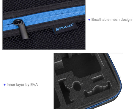 PULUZ Waterproof Carrying and Travel Case for for GoPro, Insta360, DJI and Other Action Cameras Accessories, Medium Size: 23cm x 17cm x 7cm, US Stock Black, UK Stock Black, For GoPro, Size: 23cm x 17cm x 7cm