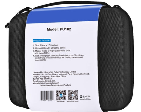 PULUZ Waterproof Carrying and Travel Case for for GoPro, Insta360, DJI and Other Action Cameras Accessories, Medium Size: 23cm x 17cm x 7cm, US Stock Black, UK Stock Black, For GoPro, Size: 23cm x 17cm x 7cm