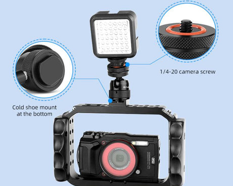 PULUZ Multifunctional Aluminum Alloy Mini Ball Head Tripod Mount Adapter, Cold Shoe & 1/4 Screw Dual-Use