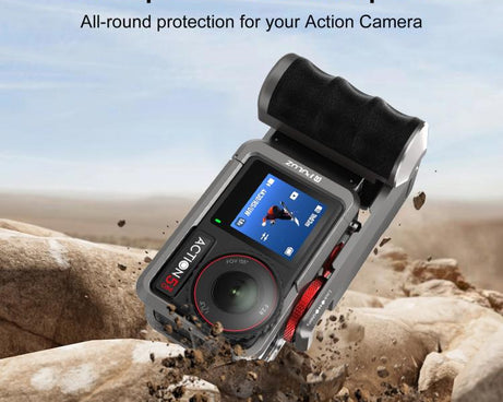 For DJI Osmo Action 5 Pro / 4 / 3 PULUZ Metal Camera Cage Expansion Adapter with Handle Grip