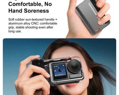 For DJI Osmo Action 5 Pro / 4 / 3 PULUZ Metal Camera Cage Expansion Adapter with Handle Grip