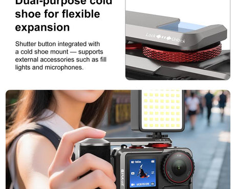 For DJI Osmo Action 5 Pro / 4 / 3 PULUZ Metal Camera Cage Expansion Adapter with Handle Grip