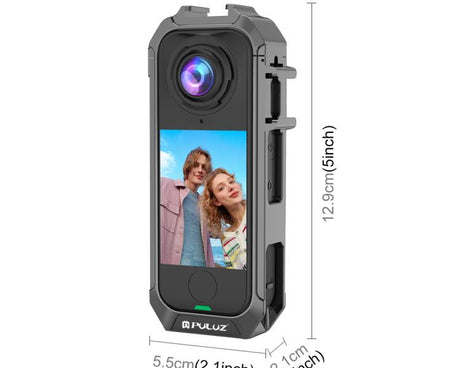 For Insta360 X4 Air PULUZ Metal Protective Cage Rig Housing Frame with Expand Cold Shoe Base