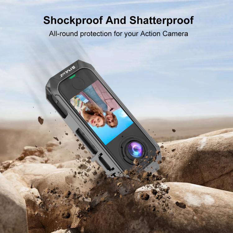 For Insta360 X4 Air PULUZ Metal Protective Cage Rig Housing Frame with Expand Cold Shoe Base