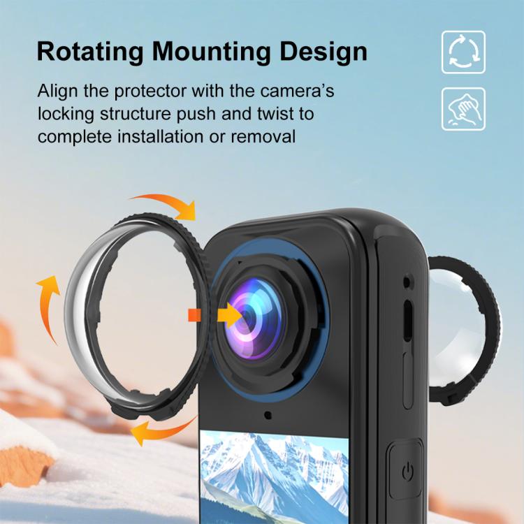 For Insta360 X4 Air PULUZ Rotation Optical Glass Lens Guard  Protective Cover