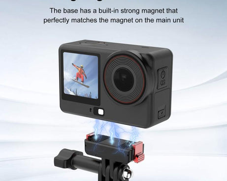 For DJI Osmo Action 6 / Nano PULUZ Two Claw Plastic Magnetic Quick Release Base Mount