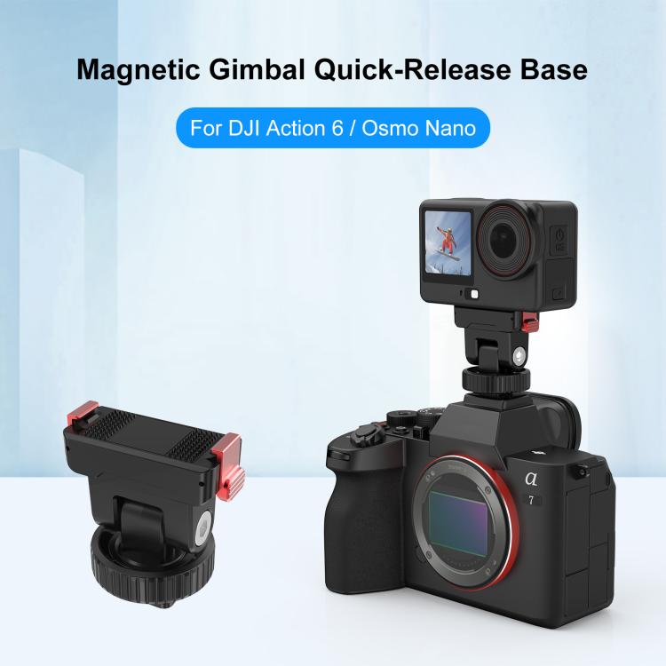 For DJI Osmo Action 6 / Nano PULUZ Plastic Gimbal Quick-Release Base Mount