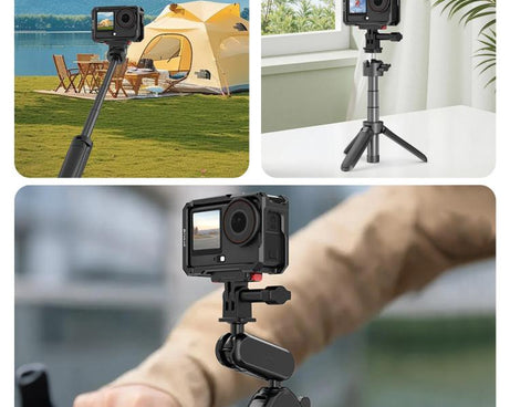 For DJI Osmo Action 6 PULUZ Metal Cage Frame with Cold Shoe