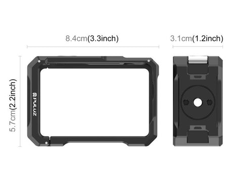 For DJI Osmo Action 6 PULUZ Metal Cage Frame with Cold Shoe