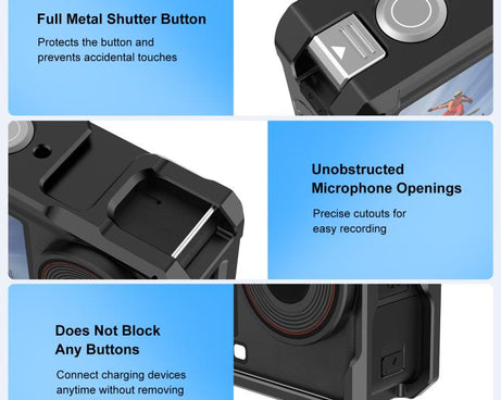 For DJI Osmo Action 6 PULUZ Metal Cage Frame with Cold Shoe