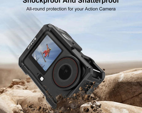 For DJI Osmo Action 6 PULUZ Metal Cage Frame with Cold Shoe