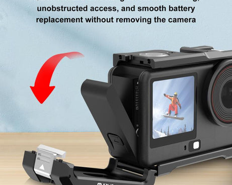 For DJI Osmo Action 6 PULUZ Metal Cage Frame with Cold Shoe