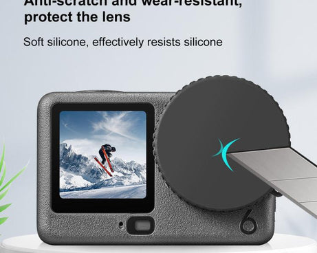 For DJI Osmo Action 6 PULUZ Silicone Lens Cap with Strap, Silicone Lens Cap
