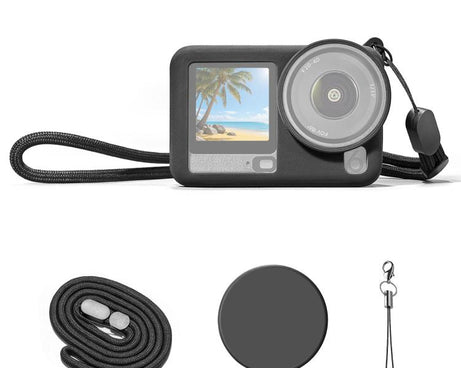 For DJI Osmo Action 6 PULUZ Silicone Protective Cover with Wrist Strap & Lens Cap, Silicone Protective Cover