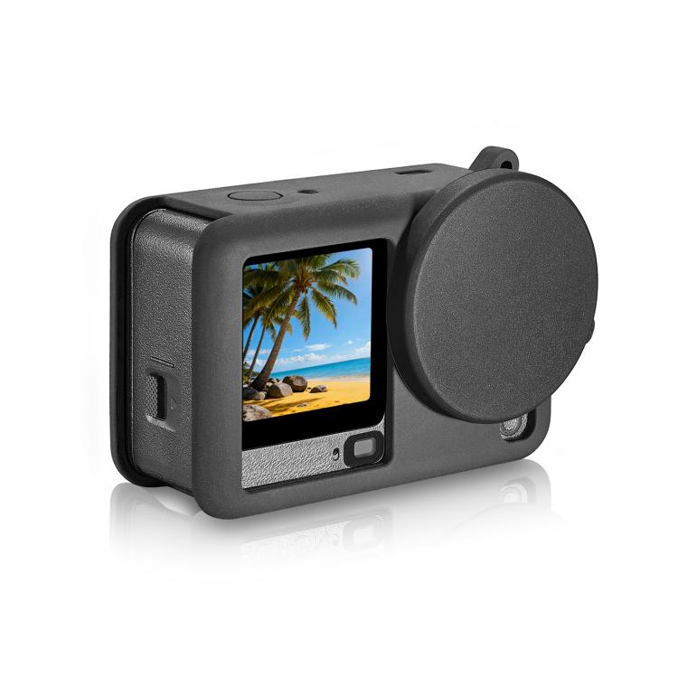 For DJI Osmo Action 6 PULUZ Silicone Protective Cover with Wrist Strap & Lens Cap, Silicone Protective Cover