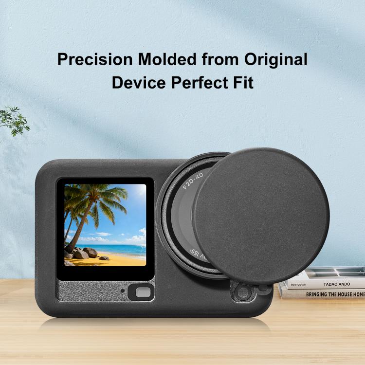 For DJI Osmo Action 6 PULUZ Silicone Protective Cover with Wrist Strap & Lens Cap, Silicone Protective Cover