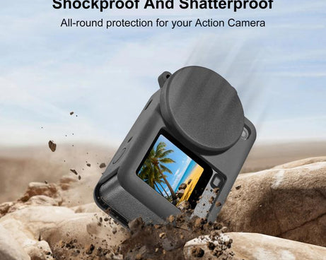 For DJI Osmo Action 6 PULUZ Silicone Protective Cover with Wrist Strap & Lens Cap, Silicone Protective Cover