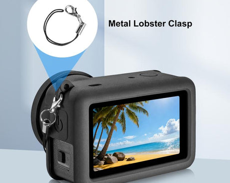 For DJI Osmo Action 6 PULUZ Silicone Protective Cover with Wrist Strap & Lens Cap, Silicone Protective Cover