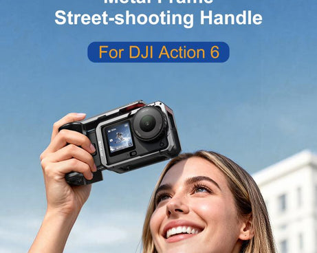 For DJI Osmo Action 6 PULUZ Metal Camera Cage Expansion Adapter with Handle Grip, For DJI Osmo Action 6