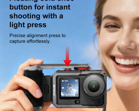 For DJI Osmo Action 6 PULUZ Metal Camera Cage Expansion Adapter with Handle Grip, For DJI Osmo Action 6