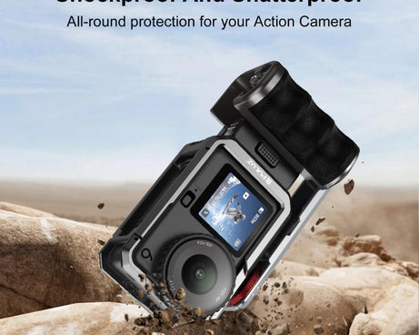 For DJI Osmo Action 6 PULUZ Metal Camera Cage Expansion Adapter with Handle Grip, For DJI Osmo Action 6