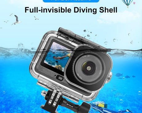 For DJI Osmo Action 6 PULUZ 60m / 196ft Underwater Waterproof Diving Shell with Invisible Adapter & Long Screw, Waterproof Shell