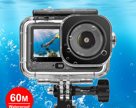 For DJI Osmo Action 6 PULUZ 60m / 196ft Underwater Waterproof Diving Shell with Invisible Adapter & Long Screw, Waterproof Shell