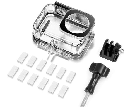For DJI Osmo Action 6 PULUZ 60m / 196ft Underwater Waterproof Diving Shell with Invisible Adapter & Long Screw, Waterproof Shell