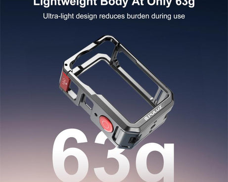 For DJI Osmo Action 6 PULUZ Metal Dual-Opening Camera Cage Expandable Frame with Silicone Lens Cap