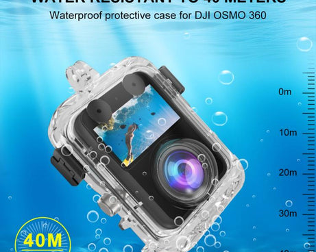 For DJI Osmo 360 PULUZ 40m Depth Waterproof Camera Case Diving Housing Underwater Cover, 40m Waterproof Case