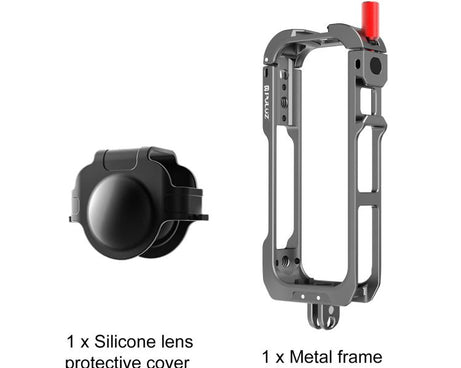 For Insta360 X4 Air PULUZ Metal Protective Cage Expansion Frame with Cold Shoe Bases & Lens Cover, For Insta360 X4 Air Lens Cover