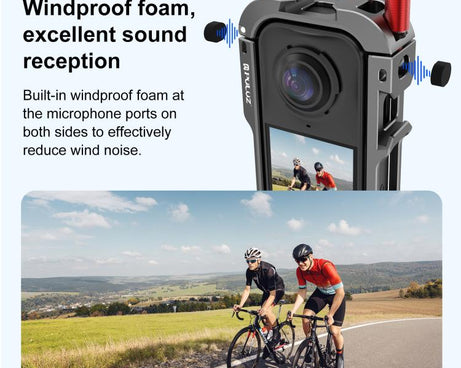 For Insta360 X4 Air PULUZ Metal Protective Cage Expansion Frame with Cold Shoe Bases & Lens Cover, For Insta360 X4 Air Lens Cover