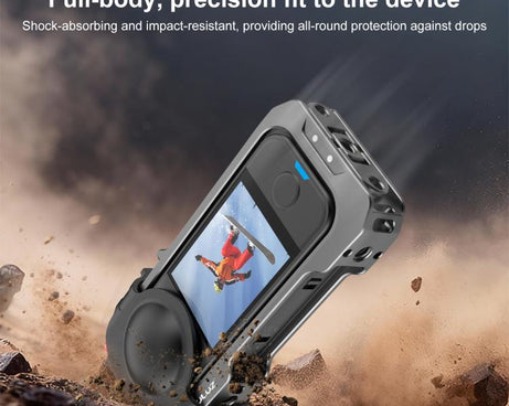 For Insta360 X4 Air PULUZ Metal Protective Cage Expansion Frame with Cold Shoe Bases & Lens Cover, For Insta360 X4 Air Lens Cover