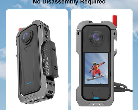 For Insta360 X4 Air PULUZ Metal Protective Cage Expansion Frame with Cold Shoe Bases & Lens Cover, For Insta360 X4 Air Lens Cover