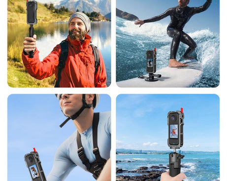 For Insta360 X4 Air PULUZ Metal Protective Cage Expansion Frame with Cold Shoe Bases & Lens Cover, For Insta360 X4 Air Lens Cover