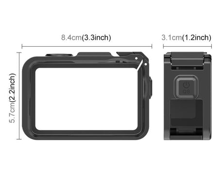 For DJI Osmo Action 6 PULUZ Plastic Cage Vertical-Horizontal Expansion Adapter Frame with Cold Shoe, Plastic Cage