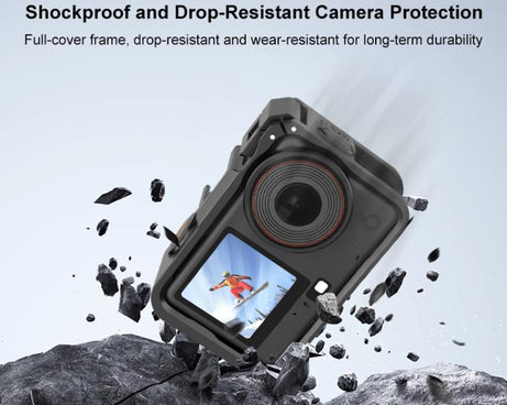 For DJI Osmo Action 6 PULUZ Plastic Cage Vertical-Horizontal Expansion Adapter Frame with Cold Shoe, Plastic Cage