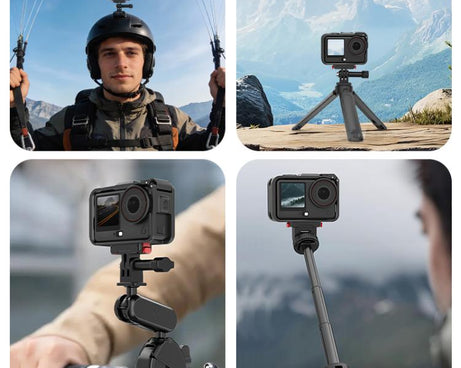For DJI Osmo Action 6 PULUZ Plastic Cage Vertical-Horizontal Expansion Adapter Frame with Cold Shoe, Plastic Cage