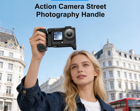 For DJI Osmo Action 6 PULUZ Street Photography Handle Ergonomic Hand Grip Cage Frame with Cold Shoe, Street Photography Handle