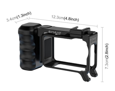 For DJI Osmo Action 6 PULUZ Street Photography Handle Ergonomic Hand Grip Cage Frame with Cold Shoe, Street Photography Handle