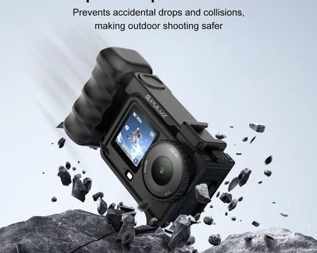 For DJI Osmo Action 6 PULUZ Street Photography Handle Ergonomic Hand Grip Cage Frame with Cold Shoe, Street Photography Handle