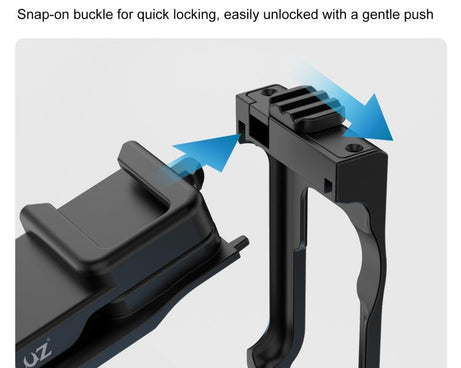 For DJI Osmo Action 6 PULUZ Street Photography Handle Ergonomic Hand Grip Cage Frame with Cold Shoe, Street Photography Handle