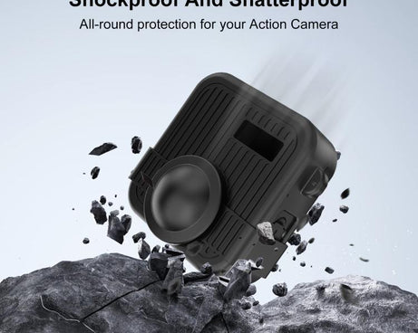 For GoPro MAX2 PULUZ Body Silicone Protective Case with Dual Lens Caps Cover & Strap, Body Case with Dual Lens Cap