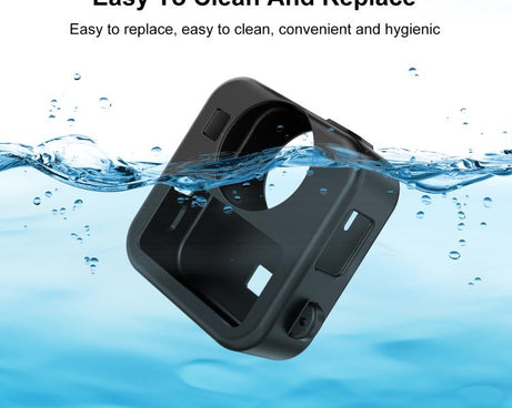 For GoPro MAX2 PULUZ Body Silicone Protective Case with Dual Lens Caps Cover & Strap, Body Case with Dual Lens Cap