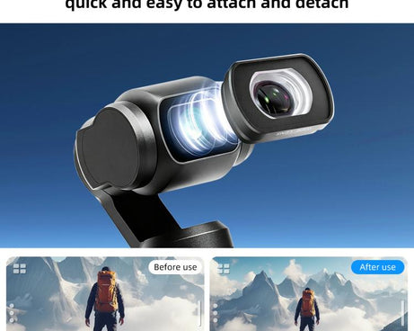 For DJI Osmo Pocket 4 / 3 Magnetic Wide-Angle Lens 112 Degree FOV Filter