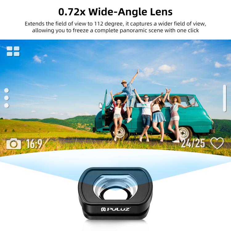 For DJI Osmo Pocket 4 / 3 Magnetic Wide-Angle Lens 112 Degree FOV Filter