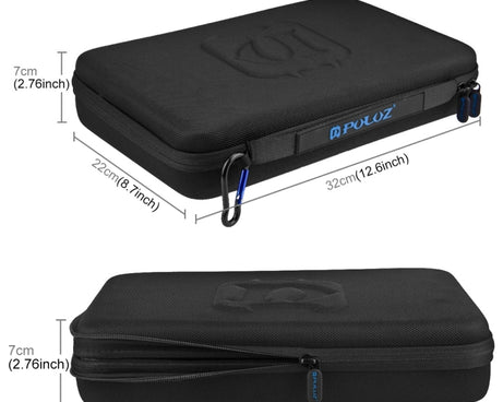 PULUZ Waterproof Carrying and Travel Case for GoPro, Insta360, DJI and Other Action Cameras Accessories, Large Size: 32cm x 22cm x 7cm, For GoPro, Large Size: 32cm x 22cm x 7cm